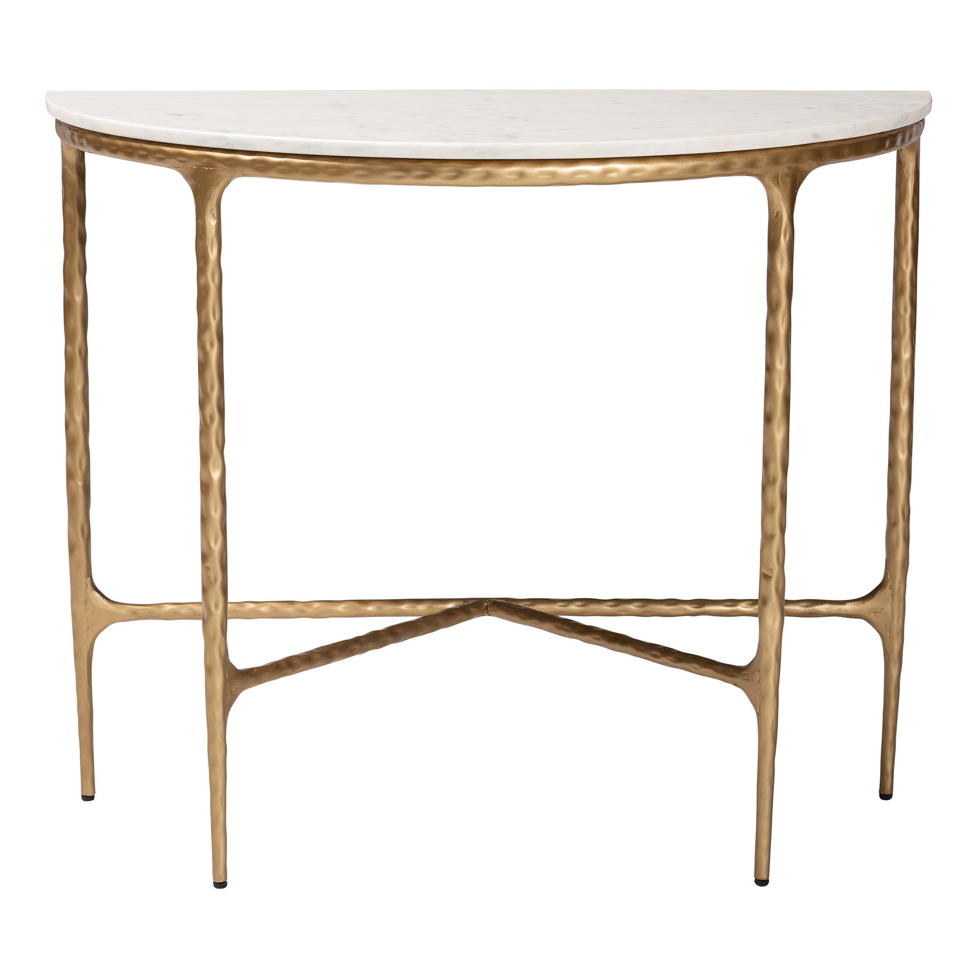 Baxton Studio Akanji Modern Console Table, Marble White
