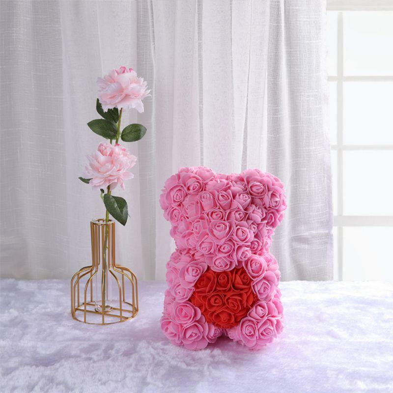 Rose Flower Hand Made Teddy Bear 10 Inches Valentin's Day Birthday Anniversary 
