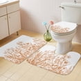 thumbnail image 2 of Wildflower Leaf Bath Mat 3 Piece Bathroom Rug Set, Brown Floral Botanical White Watercolor Non Slip Bath Rug Contour Mat and Toilet Lid Cover, Absorbent Shower Mats Soft Bath Rugs and Mats Sets, 2 of 8