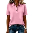 thumbnail image 5 of Polo Shirts for Women Golf Button Collared Summer Short Sleeve Tops Lightweight Work Polo Shirt Womens Blouses, M, 5 of 5