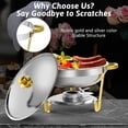 thumbnail image 4 of YXSC Round Chafing Dishes Buffet Set 2 Pack, 5QT Gold Stainless Steel Catering Chafer, Serving Food Warmer with Lids for Catering and Events, 4 of 7