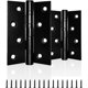 thumbnail image 1 of Kunmingshisd (100x30x10mm) 1 par de bisagras de puerta con rodamiento de bolas de acero inoxidable cromado resistente para interior y exterior de madera, color negro, 1 of 5