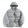 thumbnail image 5 of LNZGNM Mens Winter Jackets with Hood Thicken Thermal Mens Puffer Jacket with Hood Big and Tall Lightweight Down Jackets Outdoor Hooded Coat, Light Gray XL, 5 of 5