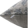 thumbnail image 3 of Fabdivine Block Print Throw Pillow Cover, 24x24 Inch Thick Linen Decorative Cushion Cover, Floral Print Boho Design Gray Pillow Cover for Sofa and Couch, 3 of 5