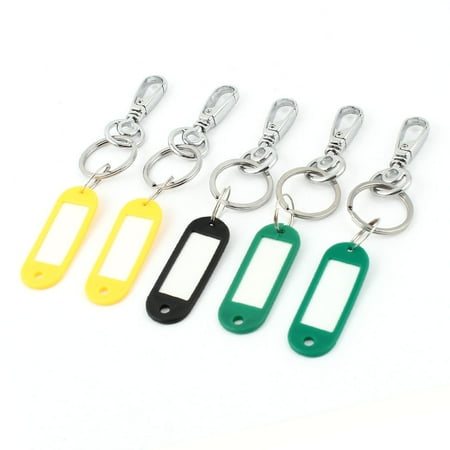 Unique Bargains 5pcs Name ID Tags Label Luggage Suitcase Bag Keyring Keychain