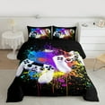 thumbnail image 2 of Homewish Abstract Gamer 3 Pieces Queen Comforter Set for Teens Boys Girls,Video Game Ultra Soft Bedding Sets,Colorful Graffiti Splash Bedding Comforter Set Breathable,Breathable Home Decor, 2 of 8