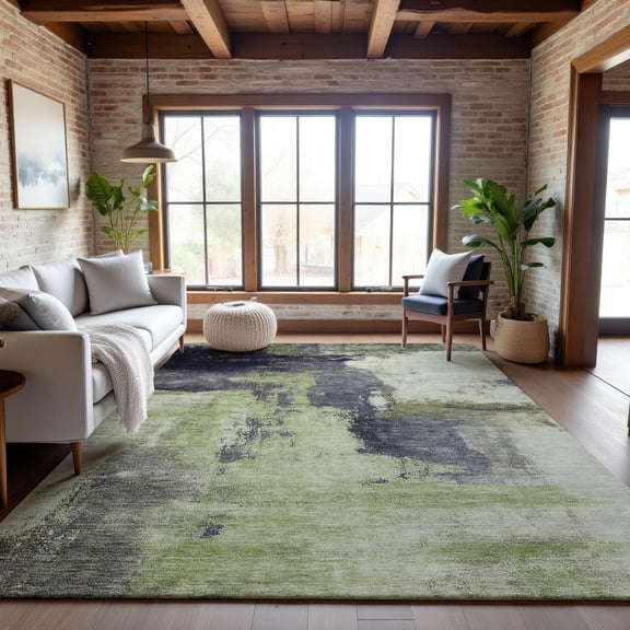 Addison Rugs Mayfield Premium Machine Washable Transitional Modern Fern Rectangle Rug, 5' x 7'6"