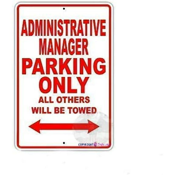 Wall Decor Vintage Administrative Manager Parking Only Signs Metal Sign 12×8 Signs Plates Printed