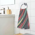 thumbnail image 3 of Yayeee 2 Pack Hand Towels for Bathroom 100% Cotton 16" x 28" Soft Absorbent Kitchen Towel, Red Abstract Lines, 3 of 7