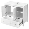 thumbnail image 2 of IVV 36" Bathroom Vanity with Sink Set, Modern Vanity Base Cabinet with Ceramic Basin, Extra Large Storage with 2 Doors & 2 Drawers, White, 2 of 10