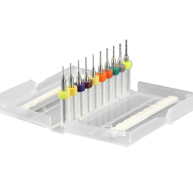 10 PCS/ Set PCB Circuit Board Carbide Drill Bits Micro Engraving Drill Bits Set for SMT CNC Rotary Tool 0.6mm to 1.5mm