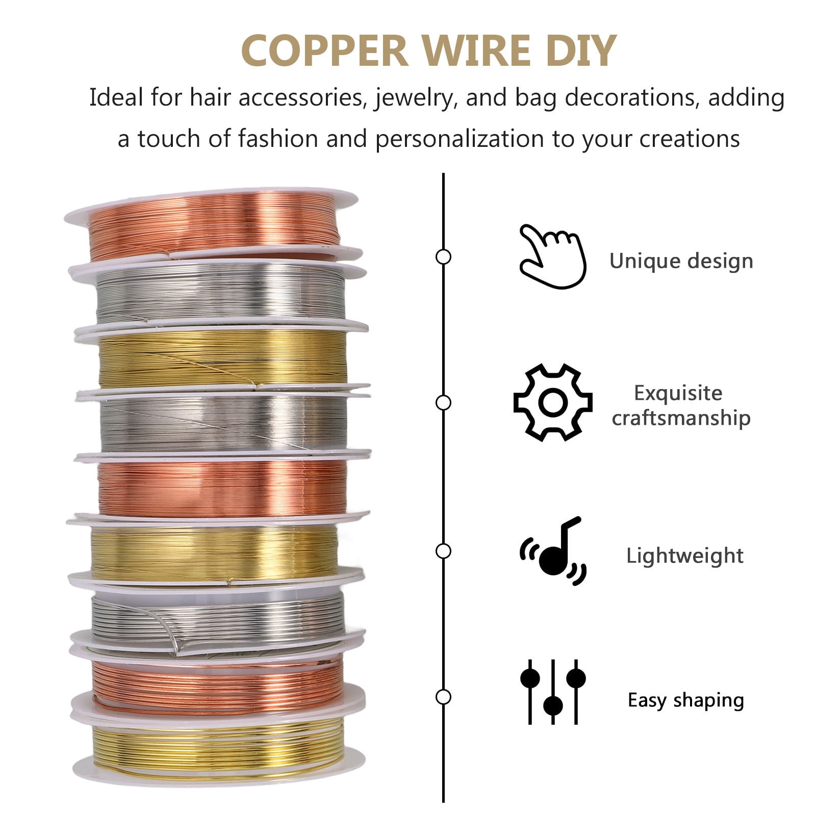 OFFIGAM Flexible Tarnish Proof Copper Wire for Jewelry and Creative DIY Beading