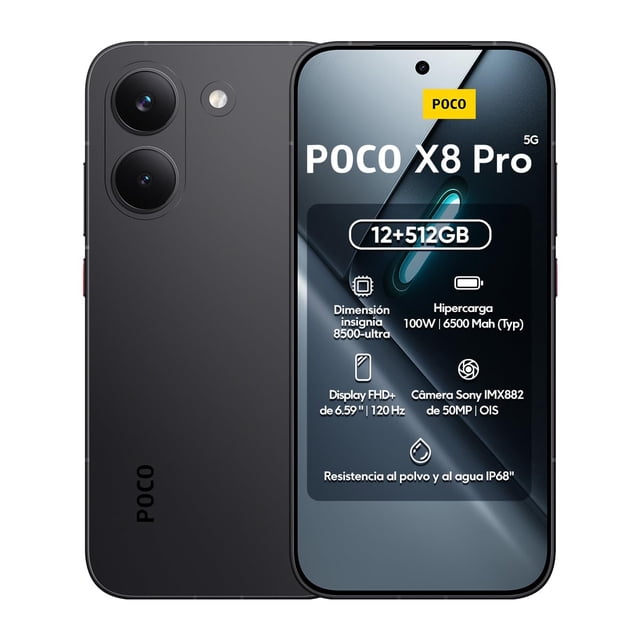 Celular Xiaomi POCO X8 Pro Negro 12G RAM 512GB ROM