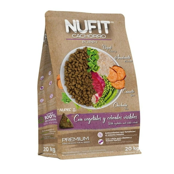 Croqueta para perro Nufit Premium Cachorro todas las razas 20kg