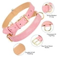 thumbnail image 2 of Jumpress Leather Dog Collar for Small Dogs, Heavy Duty Soft Padded Small Dogs Collar (Pink, S), 2 of 8
