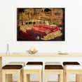 thumbnail image 2 of Unlimited Art Project - Urban Vintage Graffiti Canvas Wall Art Red Cab Print Unique Wall Décor, 2 of 6