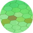 thumbnail image 1 of Ahgly Company Machine Washable Indoor Round Transitional Neon Green Area Rugs, 6' Round, 1 of 7