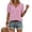Pink, variant on CIENVNSTG Plaid Tops for Women V Neck Short Sleeve Loose Tops Summer Casual Plaid Printed Tunic Shirts Daily Work Blouses Business Top Black S