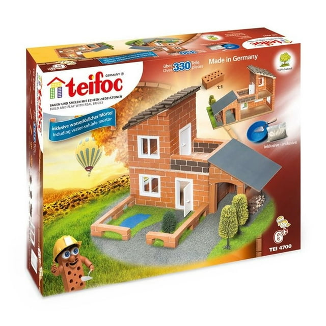 Conjunto de construcción Teifoc Villa con garaje, más de 330 bloques de construcción