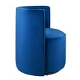 thumbnail image 3 of Modway Della Performance Velvet Fabric and Iron Swivel Chair in Navy, 3 of 9
