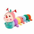 thumbnail image 2 of Strawberry Caterpillar Plush Pillow - Large Striped Throw Pillow Toy for Girls, Cute Bedroom Decor & Soft Snuggle Companion, 2 of 5