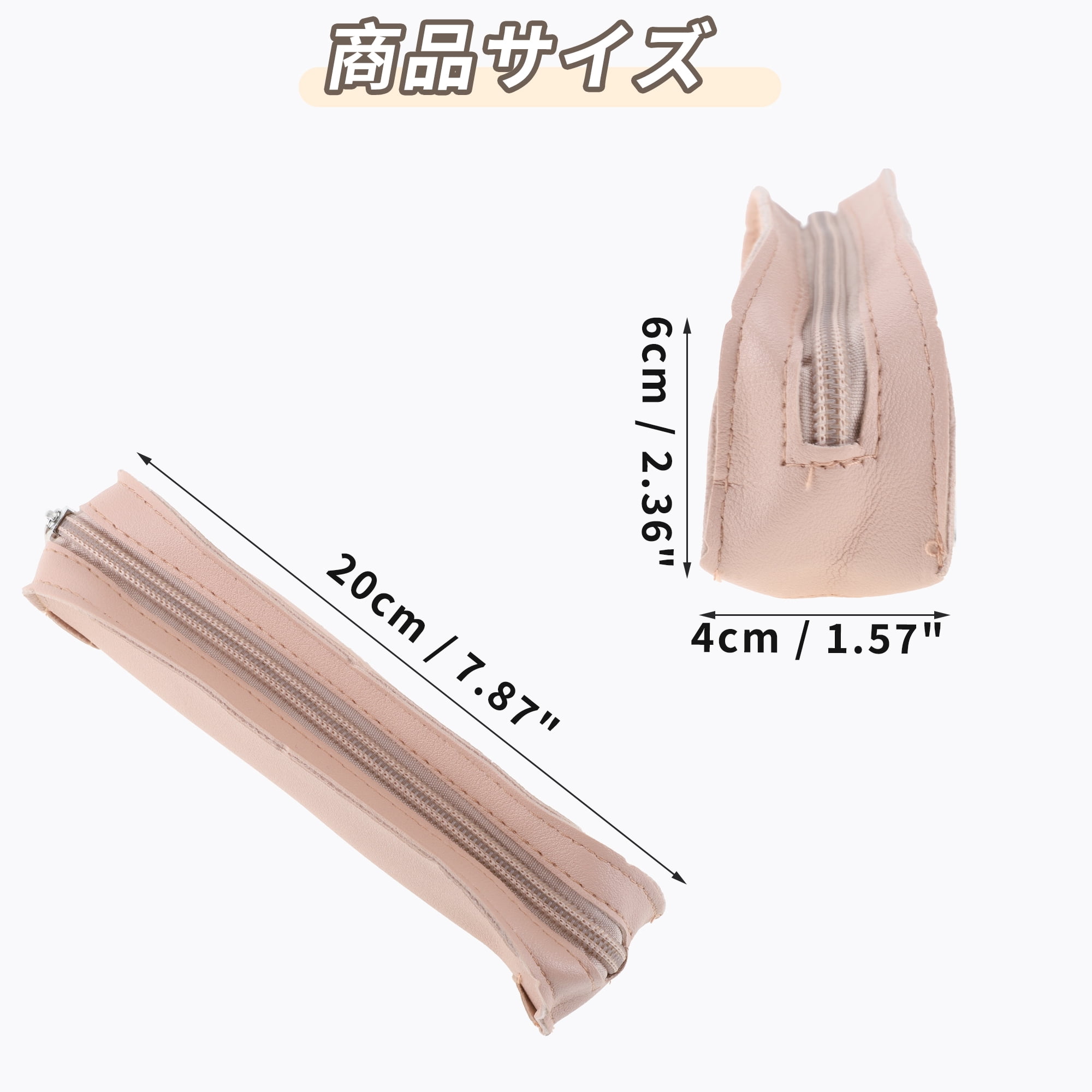 Unique Bargains Pen Case Portable Stationery Bag Zipper Case Pink