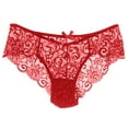 thumbnail image 4 of Lace Underwear For Women,Panties Lace Cutout Hollow Waist Women's Briefs Scalloped Lace Hipster Thong Panties Bow Underwear Seamless,Underwear For Women,Red,XL, 4 of 4