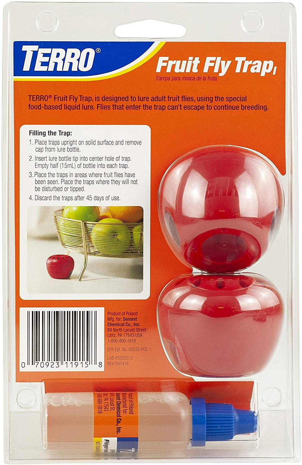 TERRO Ready-to-Use Indoor Fruit Fly Traps with Bait (2-Count) -  Fast-acting, Non-Staining Lure Targeting Adult Fruit Flies T2502B - The  Home Depot