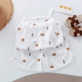 thumbnail image 2 of OYXSER Summer Toddler Girl Clothes 1T 2T 3T 4T 5T T-Shirt Tee Tops + Shorts Ribbed Knit Cute Outfits Set 2pcs Shorts Outfits Set, White 6-7Y, 2 of 7