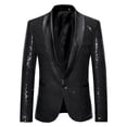 thumbnail image 1 of Blazer informal con lentejuelas para hombre, chaqueta de traje para celebración de bodas, 1 of 4