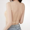 thumbnail image 3 of Lumtrix Women Cross Back Bra Padded Seamless No Underwire Deep V Neck Thin Straps Bralettes Complexion 34, 3 of 5