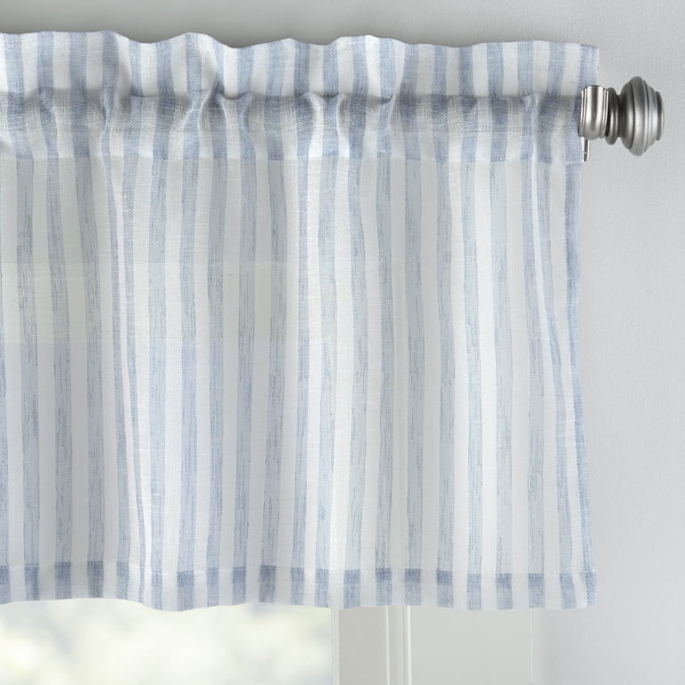 Mainstays Light Filtering Stripe Curtain Tier and Valance Set photo 3