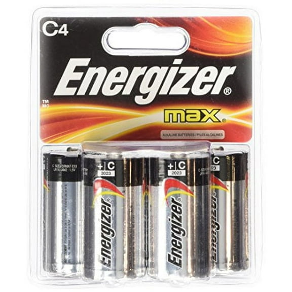 Energizer Max C4 C Cell Alkaline Battery - Total: 12 Batteries (3 X 4 Count Packs)