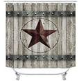thumbnail image 2 of 4PCS/Set Western Texas Star Shower Curtain, Waterproof Fabric Bath Curtain, Rustic Barn Wooden Board Vintage Farmhouse Country Bathroom Decor, Non-slip Bathroom Mat Bath Mat Toilet Rug, Grey, 2 of 7