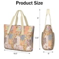 thumbnail image 3 of Tote Bag for Women - Pioneer Flower Shoulder Bag - Large Utility Work Duffle Bag with Zipper Handbag for Travel, Work, Sprots, 3 of 5