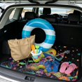 thumbnail image 2 of Psesaysky Anti-Slip Pet Cargo Protector 29" x 39", Psychedelic Frog Pattern Non-Slip Backing Trunk Protection Cargo Liner Durable Auto Trunk Mat for Auto Interior, 2 of 6