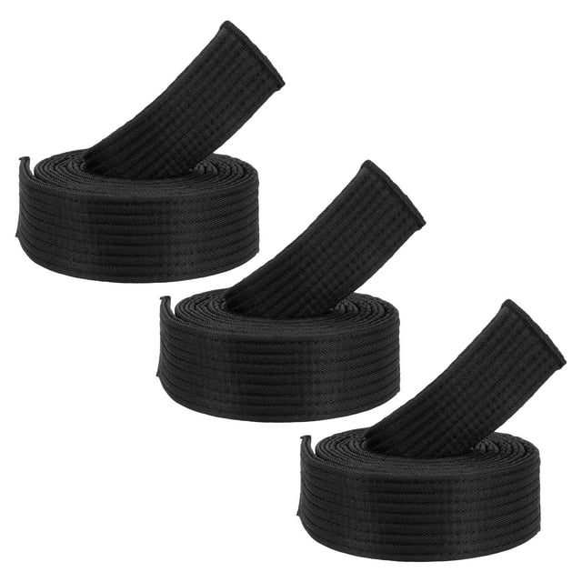 Cinturones de Clasificación de Taekwondo Uxcell de 5.3FT para Competencia y Entrenamiento, Negro 3 Paquete