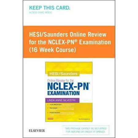 HESISaunders Online Review For The NCLEXPN Examination 1 Year Access
Card 1e HESISaunders Online Review For The NCLEXPN Examination 1 Year Access
Card 1e