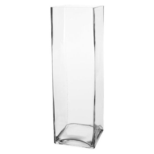 Koyal Wholesale 404349 6Pack Tall Square Glass Vases, 4 By 16Inch