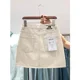 thumbnail image 2 of Minifalda vaquera vintage de moda blanca adelgazante de cintura alta de verano 2024 para mujer, 2 of 4