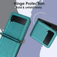 thumbnail image 4 of for Samsung Galaxy Z Flip 3 5G Slim Flip Case, Premium PU Leather Shockproof Drop Protective with Hinge Protection Phone Case Cover for Samsung Galaxy Z Flip 3 5G, Green, 4 of 5