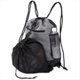 thumbnail image 1 of Portable Drawstring Basketball Backpack Mesh Bag Football Soccer Volleyball Ball Storage Bags Outdoor Sports,1 * Drawstring Backpack,Black & Gray, 1 of 8