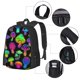 thumbnail image 2 of Balery Bright Mushrooms Mochila para hombre y mujer - Tela Oxford 600D resistente - Gran capacidad, resistente al agua, ideal para la escuela, viajes y senderismo, 2 of 6