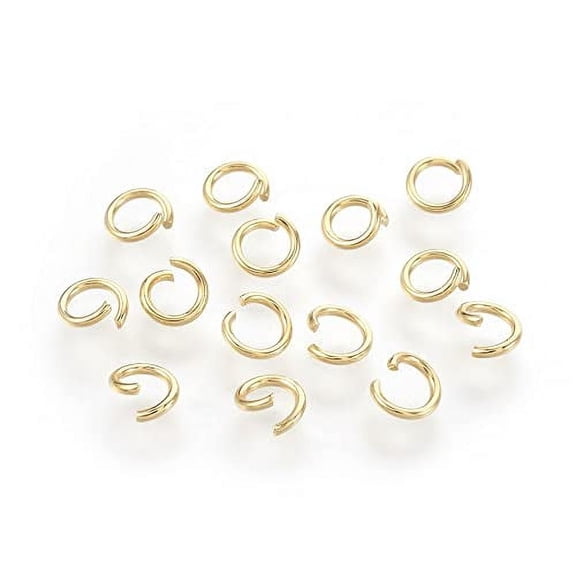 HDSupplies 100 Pieces - 304 Gold Tone Stainless Steel Jump Rings - 6mm - 20 Gauge (0.8mm Thickness)