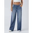 thumbnail image 6 of Women'S Wide Leg Jeans High Waisted Stretchy Straight Leg Jeans Trendy Loose Denim Pants Blue S, 6 of 9