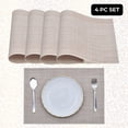 thumbnail image 6 of Decozen Placemats Set of 8 for Dining Table Placemats, Rectangular Vinyl, PVC, 18"x12" - Beige Brown, 6 of 8