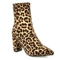 thumbnail image 4 of Herrnalise Women's Fashion Leopard Print Pullover Boots Socks Boots Ankle Boots Deals, 4 of 9