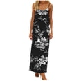thumbnail image 2 of Aimik Women's Scoop Neck Spaghetti Strap Dress Summer Fashion Print Loose Straight Maxi Dress Relaxed Fit Lounge Vacation Dress, 2 of 6