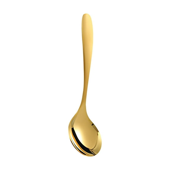 Tunhigl 304 Stainless Steel Curved Handle Soup Spoon & Fork Set - Ergonomic Design for Home, Restaurant, and Hotel Use - Durable & Stylish Tableware Gold