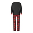 thumbnail image 4 of Elippeo Christmas Family Pajamas Matching Set, Long Sleeve Elf Legs Print T-shirt with Plaid Pants Sleepwear Loungewear, 4 of 10